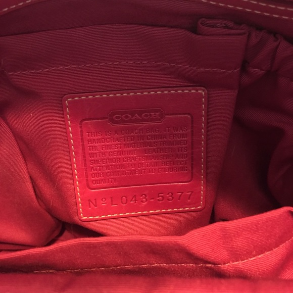 Coach leather trimmed baby bag